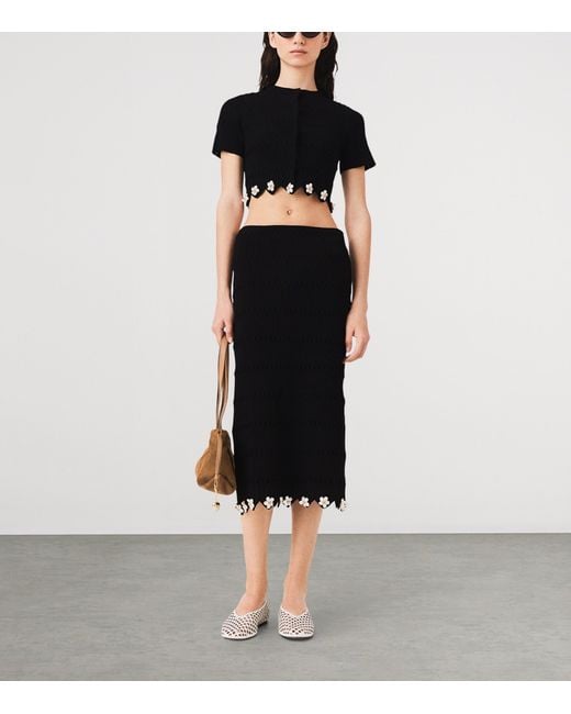 Maje Black Short-Sleeve Daisy Cardigan