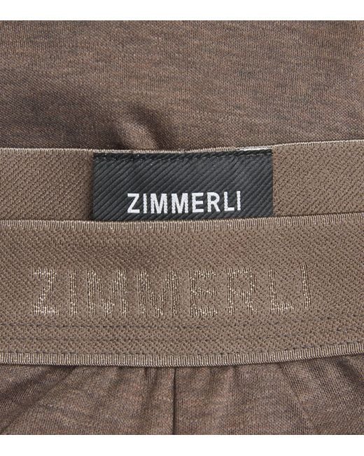 Zimmerli of Switzerland Brown Sea Island Cotton Briefs for men