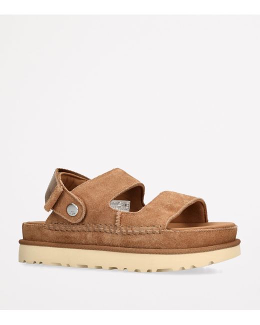 Ugg Brown Suede Goldenstar Glide Sandals