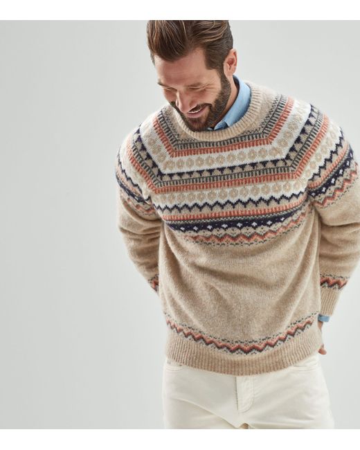 Brunello Cucinelli Natural Wool-blend Fair Isle Sweater for men