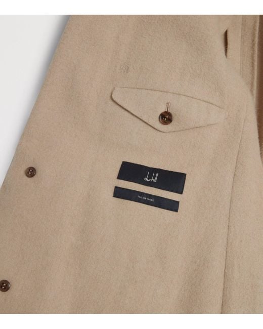 Dunhill Natural Camel Single-Breasted Overcoat for men