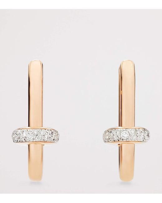 Pomellato Metallic And Diamond Iconica Hoop Earrings