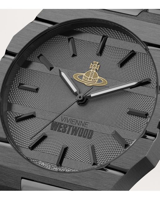 Vivienne Westwood Gray Stainless Steel The Bank Watch for men