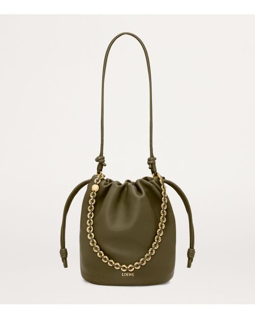 Loewe Green Leather Flamenco Shoulder Bag