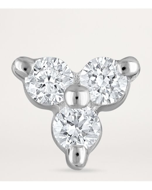 Maria Tash Gray Diamond Trinity Threaded Stud Earring