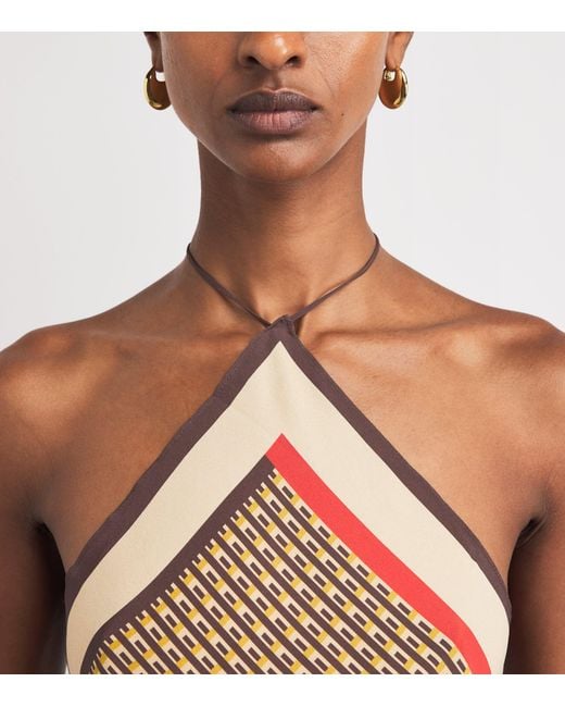 Sir Brown Satin Cooper Scarf Top