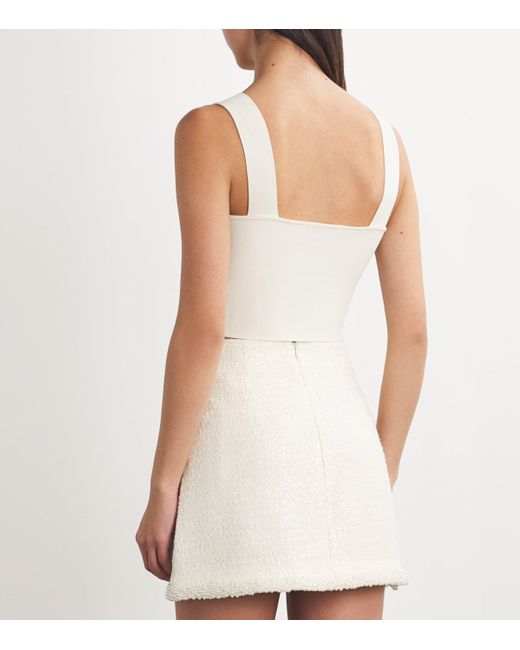 Maje White Square-Neck Crop Top