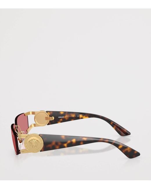 Versace Pink Metal Ve2291 Rectangle Sunglasses for men