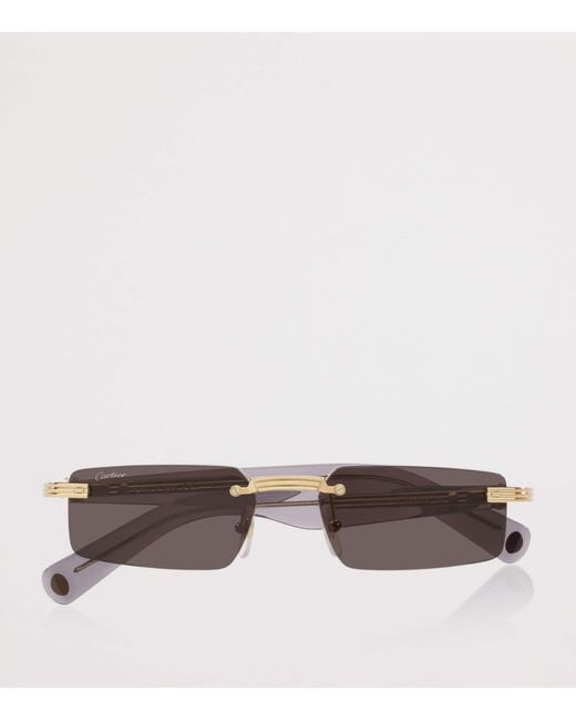 Cartier Metallic Narrow Rectangle Sunglasses for men