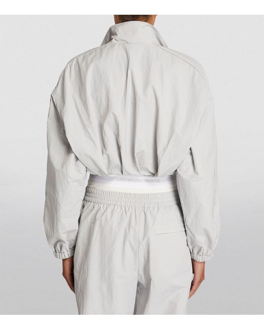 Alexander Wang Gray Track Jacket With Integrated Crop Top