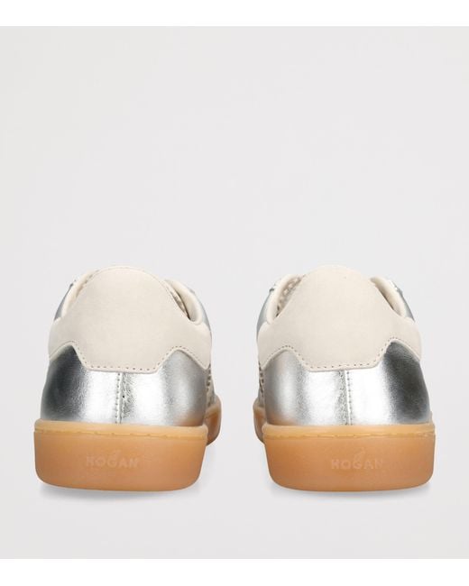 Hogan White Leather Metallic Cool Sneakers