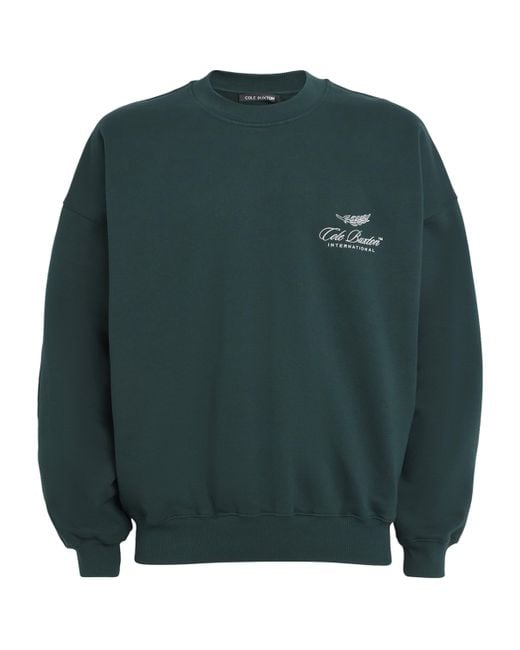Cole Buxton Green Cotton Logo Sweatshirt for men