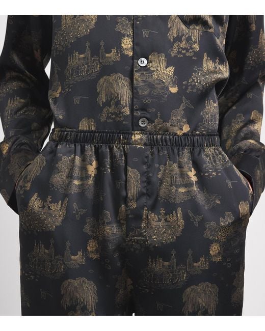 Derek Rose Gray Silk Brindisi Pyjama Set for men