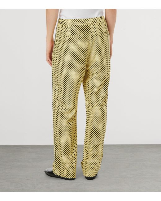 Tom Ford Yellow Silk Patterned Trousers for men
