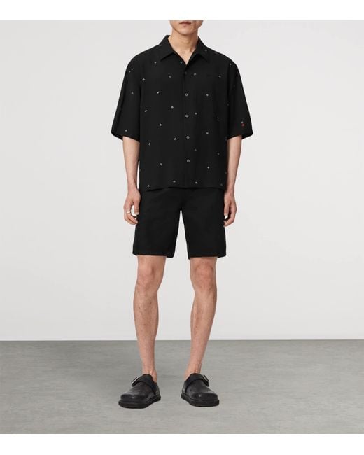 AllSaints Black Short-Sleeve Cardsuit Shirt for men