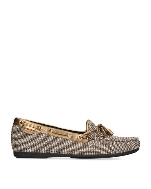 Kurt Geiger Brown Houndstooth Eagle Moccasins