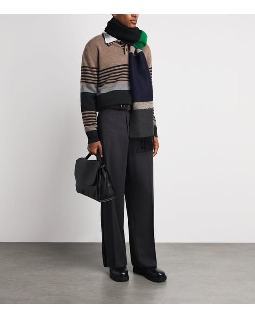 Paul Smith Brown Cashmere Stripe Polo Sweater for men
