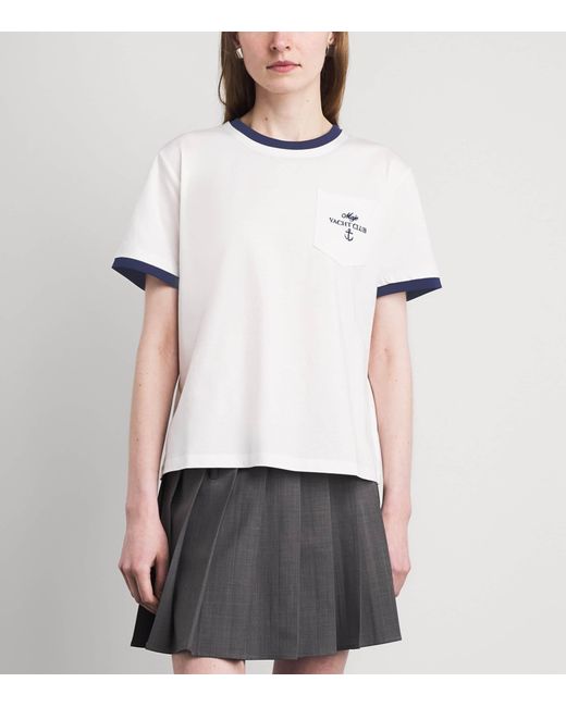 Maje White Cotton Yacht Club T-Shirt