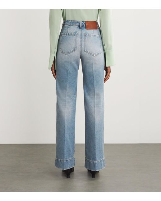 Victoria Beckham Blue Tapered Alina Straight Jeans