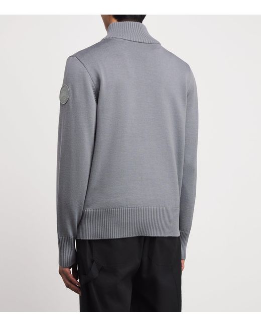 Canada Goose Gray Rosseau Quarter-Zip Sweater for men