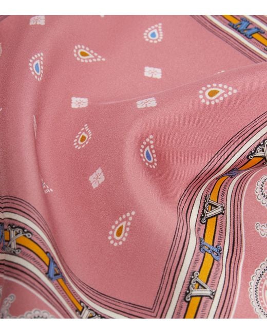 Max Mara Pink Silk Printed Scarf