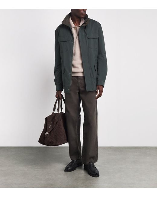 N.Peal Cashmere Gray Hampton Field Jacket for men
