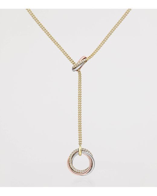 Cartier Metallic Mixed And Diamond Trinity Necklace