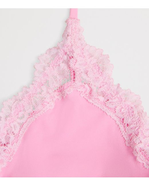 Skims Pink Lace-Trim Fits Everybody Scoop-Neck Bralette