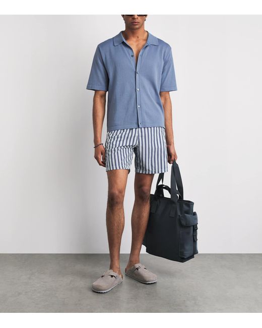 Jacob Cohen Blue Stripe Swim Shorts for men