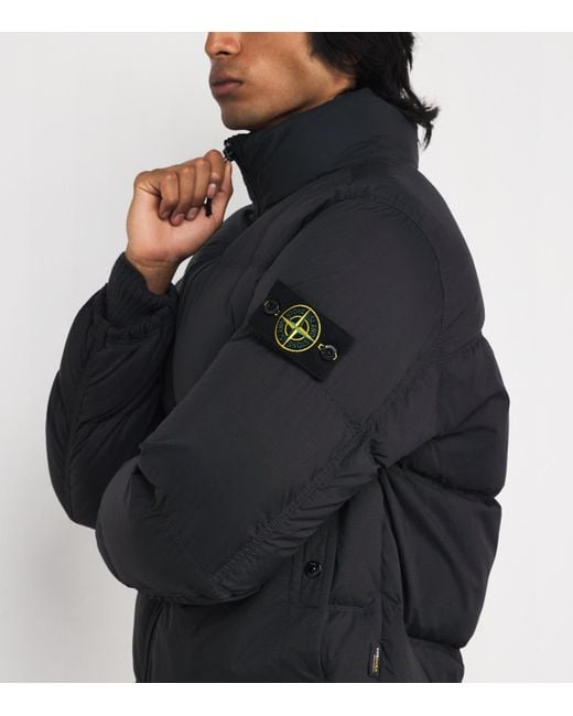 Stone Island Blue Ripstop Down Puffer Jacket for men