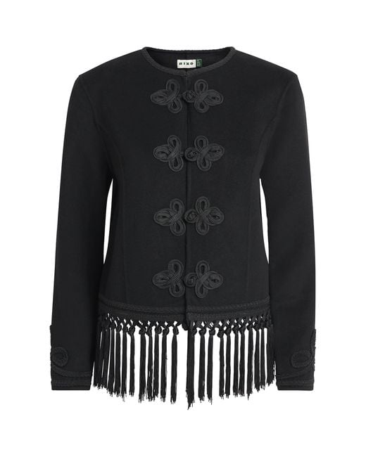Rixo Black Inga Fringed Jacket
