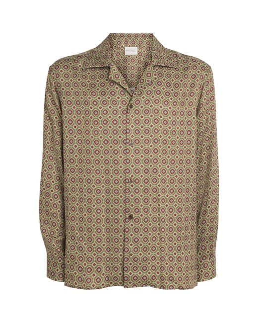 Drole de Monsieur Brown Chemise Geometric Print Shirt for men