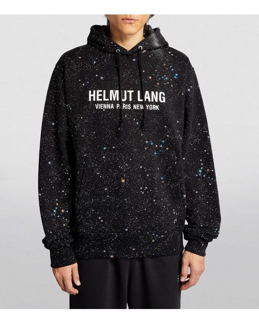 Helmut Lang Black Stars Logo Hoodie for men
