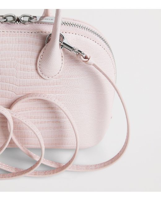 Self-Portrait Pink Mini Leather Top-Handle Bag
