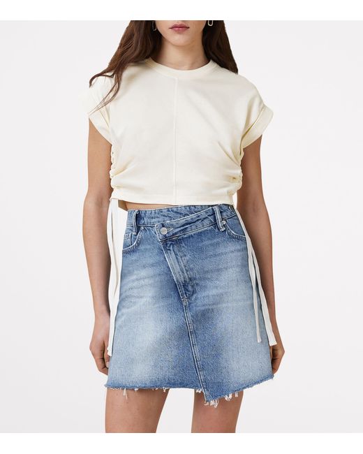 AllSaints White Satin Mira T-Shirt