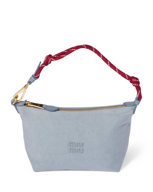 Miu Miu Purple Cotton Gabardine Logo Pouch