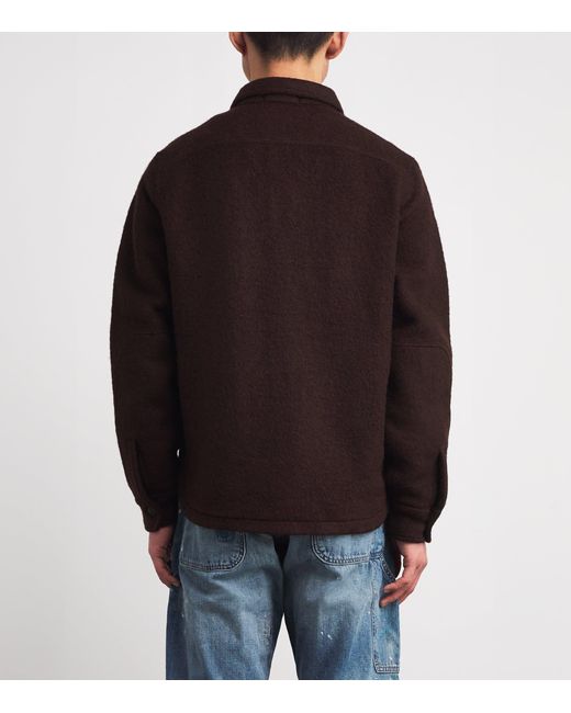 Polo Ralph Lauren Brown Wool-Blend Felt Overshirt for men