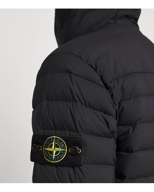 Stone Island Black Down Cordura Puffer Jacket for men
