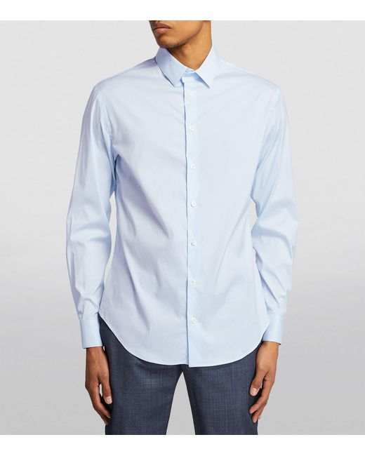 Giorgio Armani Blue Cotton-Blend Shirt for men
