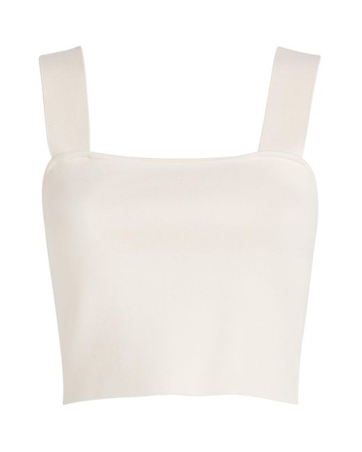 Maje White Square-Neck Crop Top