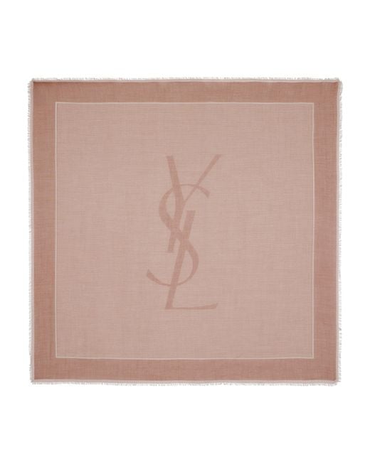 Saint Laurent Natural Cashmere-Silk Cassandre Scarf