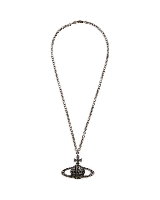 Vivienne Westwood Black Crystal-embellished Bas Orb Necklace for men