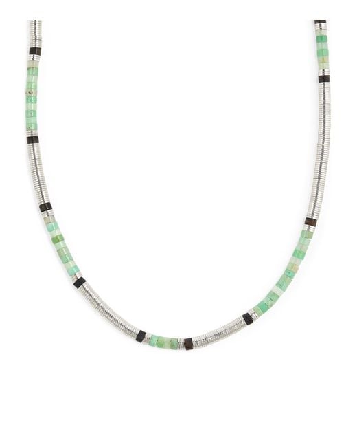 MAOR Metallic Sterling Silver And Chrysoprase Sonoran Necklace for men