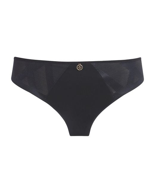 Chantelle Black Glaze Tanga Briefs
