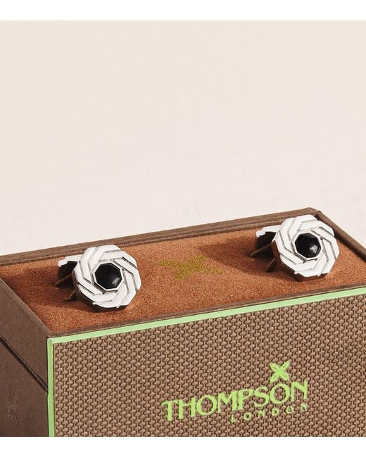 Tateossian Natural Thompson Onyx Octagon Cufflinks for men