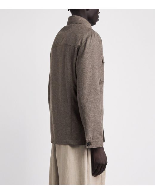 Pal Zileri Brown Twill Overshirt for men