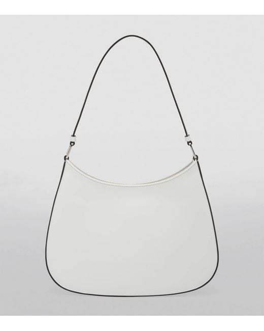 Prada Gray Leather Cleo Shoulder Bag