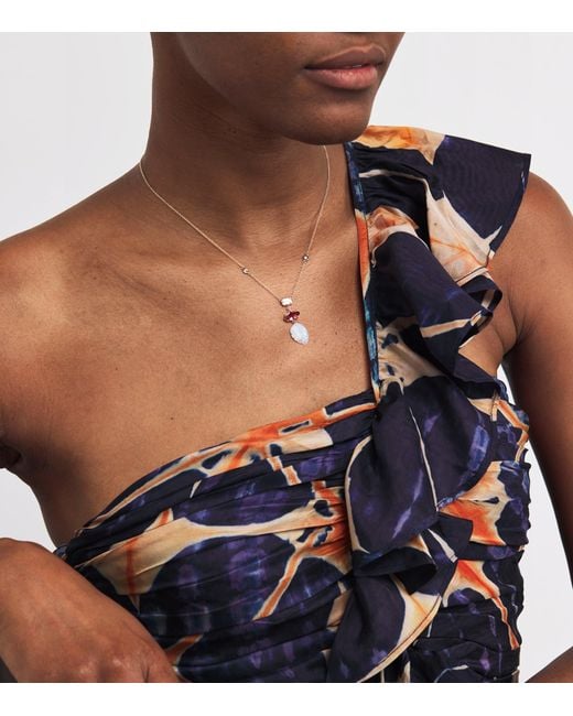 Jacquie Aiche Metallic And Tourmaline Triple Step Necklace
