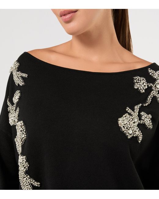 Marina Rinaldi Black Embellished Sweater