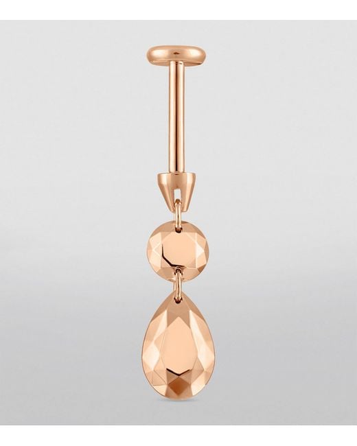 Maria Tash Metallic Double Faceted Threaded Charm Single Stud Earring